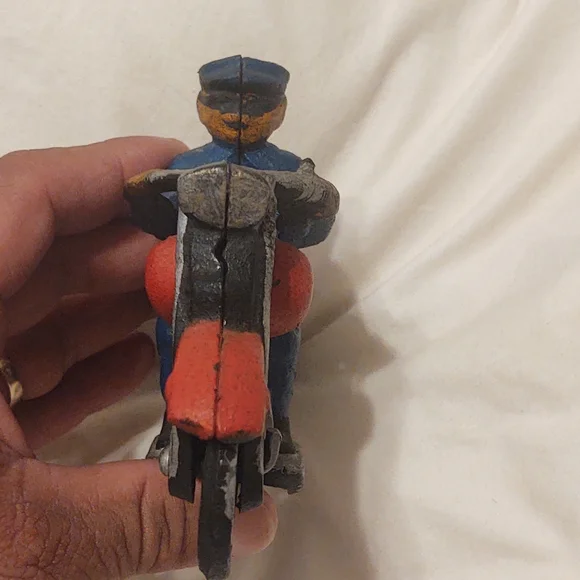 Vintage Cast Iron Motorcycle Toy 1930s.